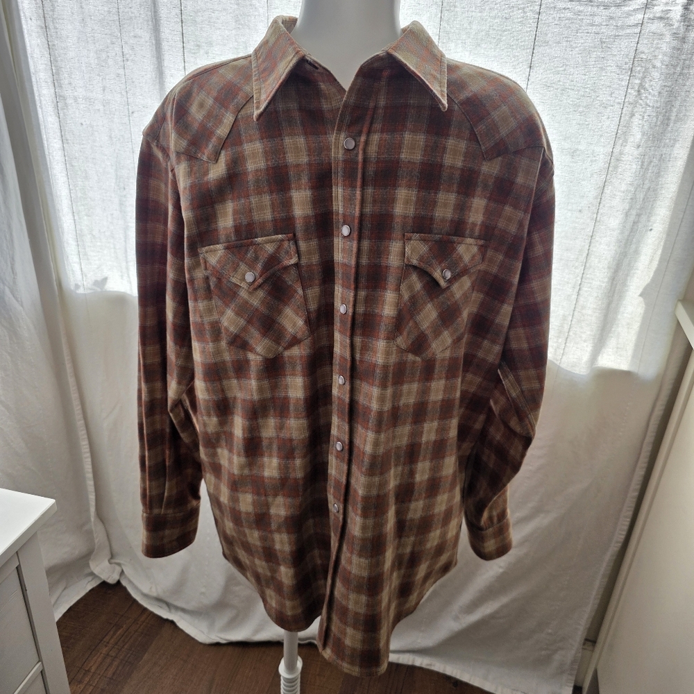 Pendleton Brown Lightweight Plaid Shirt Jacket
